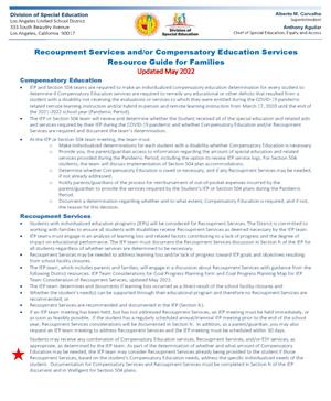 Recoupment Service and Compensatory Education Guide image
